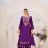 Purple Rayon Thread With Real Mirror Work Salwar Suit