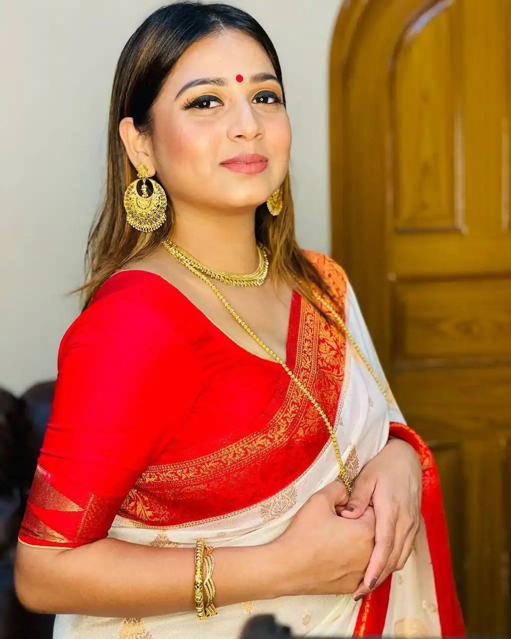 Red Soft Lichi Silk Rich Pallu Saree