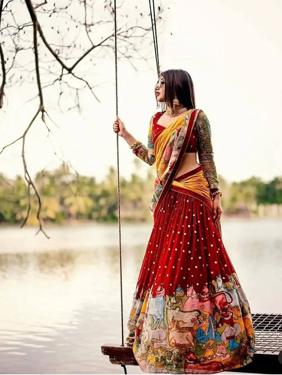 Red Fox Georgette With Embroidery Lehenga Choli