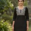 Black Rayon Thread Work  Kurti