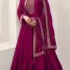 Pink Silk Georgette Embroidery Work Salwar Suit