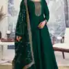 Teal Silk Georgette Embroidery Work Salwar Suit