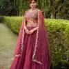 Rani Pink Chanda Silk Sequins Work Lehenga Choli