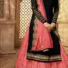 Peach Satin Georgette Stone Work Salwar Suit