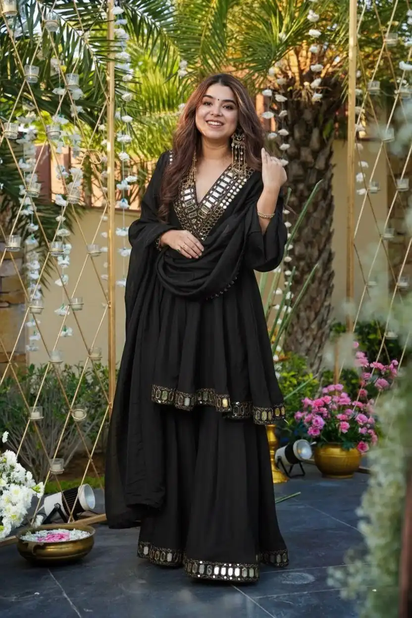 RTC 5942 Black in Black Cosmos Mirror Work & Lace Work Salwar Suit . Special Price ₹2549. Delivery 4-6 Working Days. Shop now. | Jump Suits, Tops & Bottoms, Track Suits, Salwar suit, Casual Suits, Creative suits, Designer Suits, Palazzo Suits, Party Wear Suits, Patiala Suits, Straight Suits, Trendy Wear