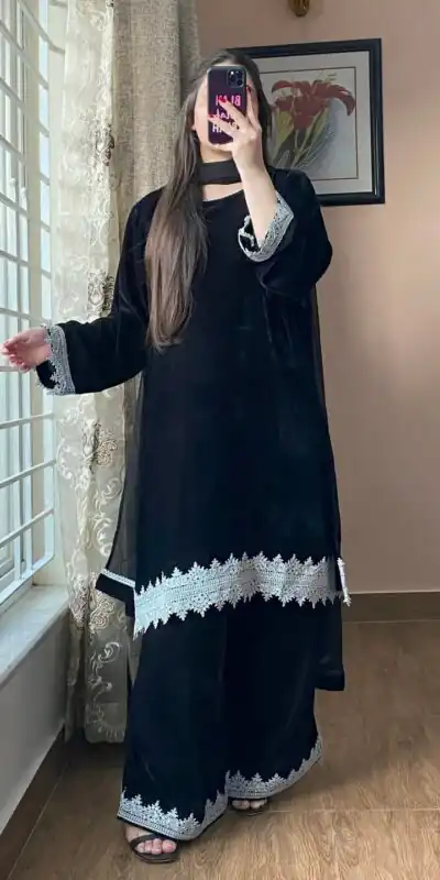 BE 419 Black Georgette Salwar Suit with Lace Work & Embroidery Work. Get it for ₹1849. Delivery 4-6 Working Days. Shop now. | Jump Suits, Tops & Bottoms, Track Suits, Salwar suit, Casual Suits, Creative suits, Designer Suits, Palazzo Suits, Party Wear Suits, Patiala Suits, Straight Suits, Trendy Wear