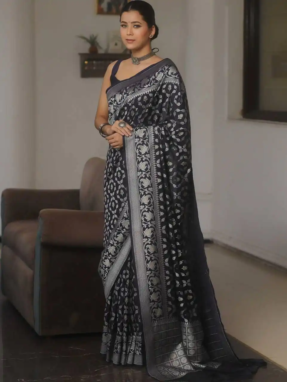 KPR 277 Black in Soft Lichi Silk Lace Border & Lace Work Saree . Available at ₹1299 only. Delivery 4-6 Working Days. Shop now. | Sarees, Bollywood Sarees, Creative Sarees, Designer Sarees, Embroidered Sarees, Ethnic Saree, Modern Digital sarees, Party Wear Sarees