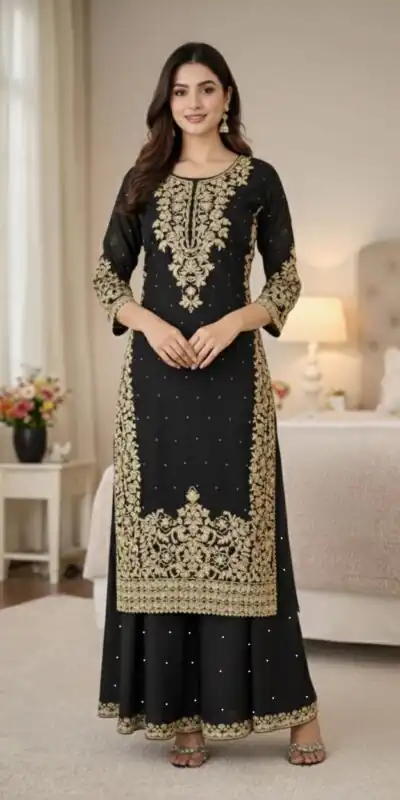SSR 535 Black in Organza Silk Embroidery Work Salwar Suit . Available at ₹2399 only. Delivery 4-6 Working Days. Shop now. | Jump Suits, Tops & Bottoms, Track Suits, Salwar suit, Casual Suits, Creative suits, Designer Suits, Palazzo Suits, Party Wear Suits, Patiala Suits, Straight Suits, Trendy Wear