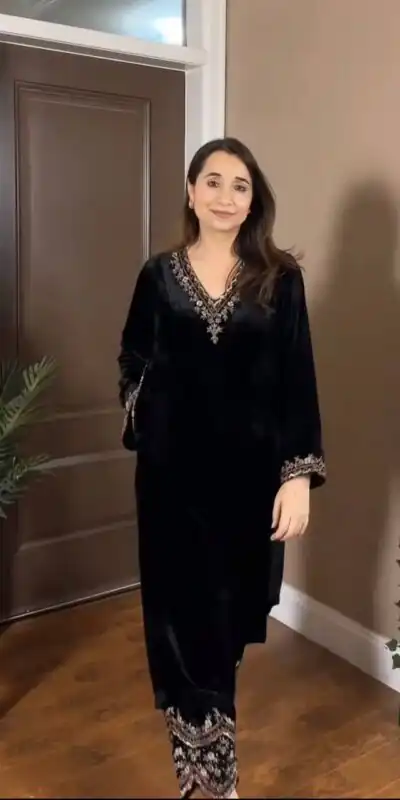 RTC 5810 Black Viscose velvet Salwar Suit. Perfect for Wedding, Party, Baby Shower, Housewarming, Eid – Get it for ₹1999. Delivery 4-6 Working Days. | Jump Suits, Tops & Bottoms, Track Suits, Salwar suit, Casual Suits, Creative suits, Designer Suits, Palazzo Suits, Party Wear Suits, Patiala Suits, Straight Suits, Trendy Wear