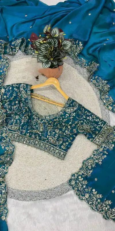 BT 3151 Blue Fandy Satin Silk Saree with Sequins Work & Embroidery Work. Get it for ₹1949. Delivery 4-6 Working Days. Shop now. | Sarees, Bollywood Sarees, Creative Sarees, Designer Sarees, Embroidered Sarees, Ethnic Saree, Modern Digital sarees, Party Wear Sarees