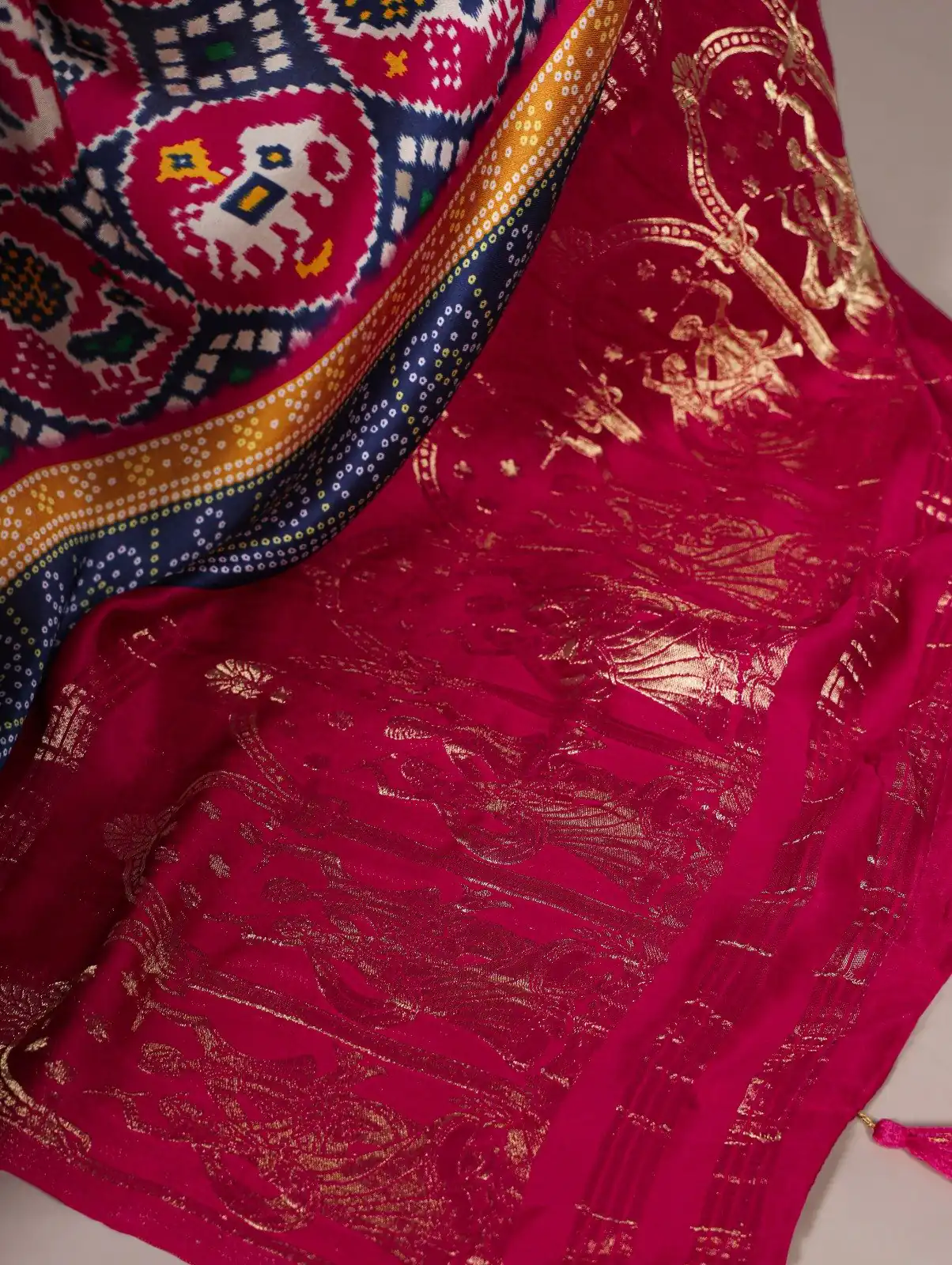 YNF 7801 Blue Gaji Silk Saree with Patola Print. Wedding, Party, Festive, Events, Best Price ₹2999. Delivery 4-6 Working Days. Shop now. | Sarees, Bollywood Sarees, Creative Sarees, Designer Sarees, Embroidered Sarees, Ethnic Saree, Modern Digital sarees, Party Wear Sarees