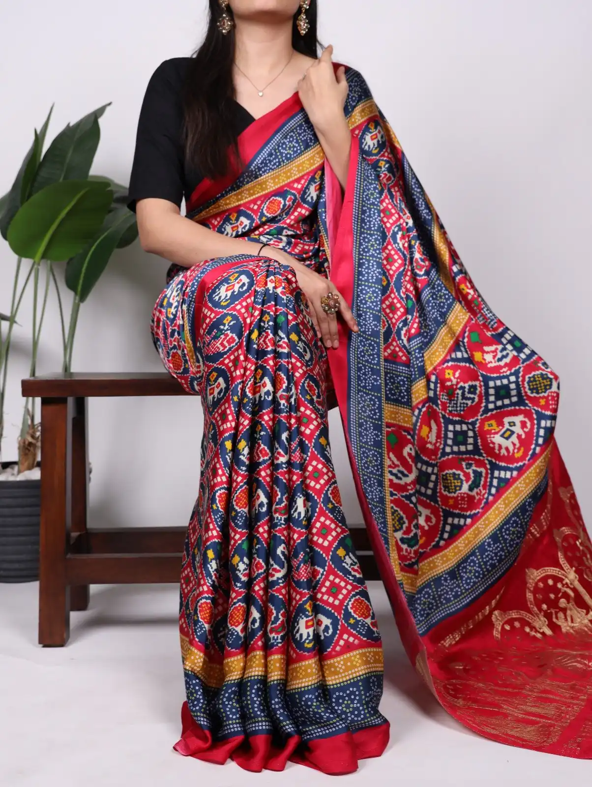 YNF 7801 Blue Gaji Silk Saree with Patola Print. Wedding, Party, Festive, Events, Best Price ₹2999. Delivery 4-6 Working Days. Shop now. | Sarees, Bollywood Sarees, Creative Sarees, Designer Sarees, Embroidered Sarees, Ethnic Saree, Modern Digital sarees, Party Wear Sarees