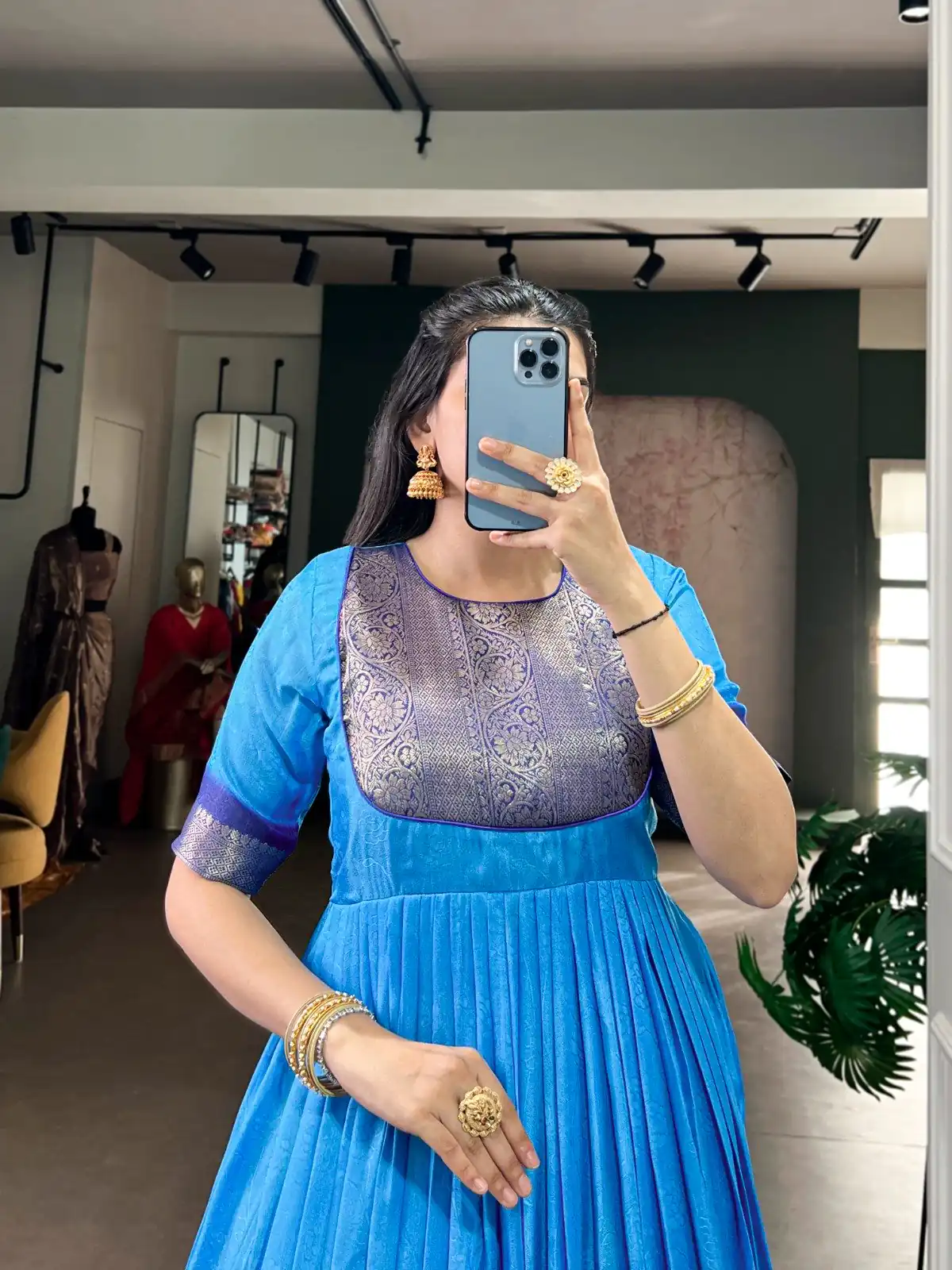 YNF 5012 Blue Mass Mello Gown with Zari Work. Available at ₹1799 only. Wedding, Party, Festive, Events Delivery 4-6 Working Days. Shop now. | Gowns, Bollywood Gowns, Creative Gowns, Designer Gowns, Embroidered Gowns, Party Wear Gowns