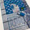 Blue Soft Banarasi Silk Lace Zari Work Saree