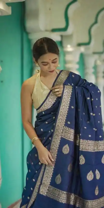 KP 6040 Blue Soft Lilan Slab Saree with Weaving Work Designer Work. Festive Deal ₹1399. Delivery 4-6 Working Days. Shop now. | Sarees, Bollywood Sarees, Creative Sarees, Designer Sarees, Embroidered Sarees, Ethnic Saree, Modern Digital sarees, Party Wear Sarees