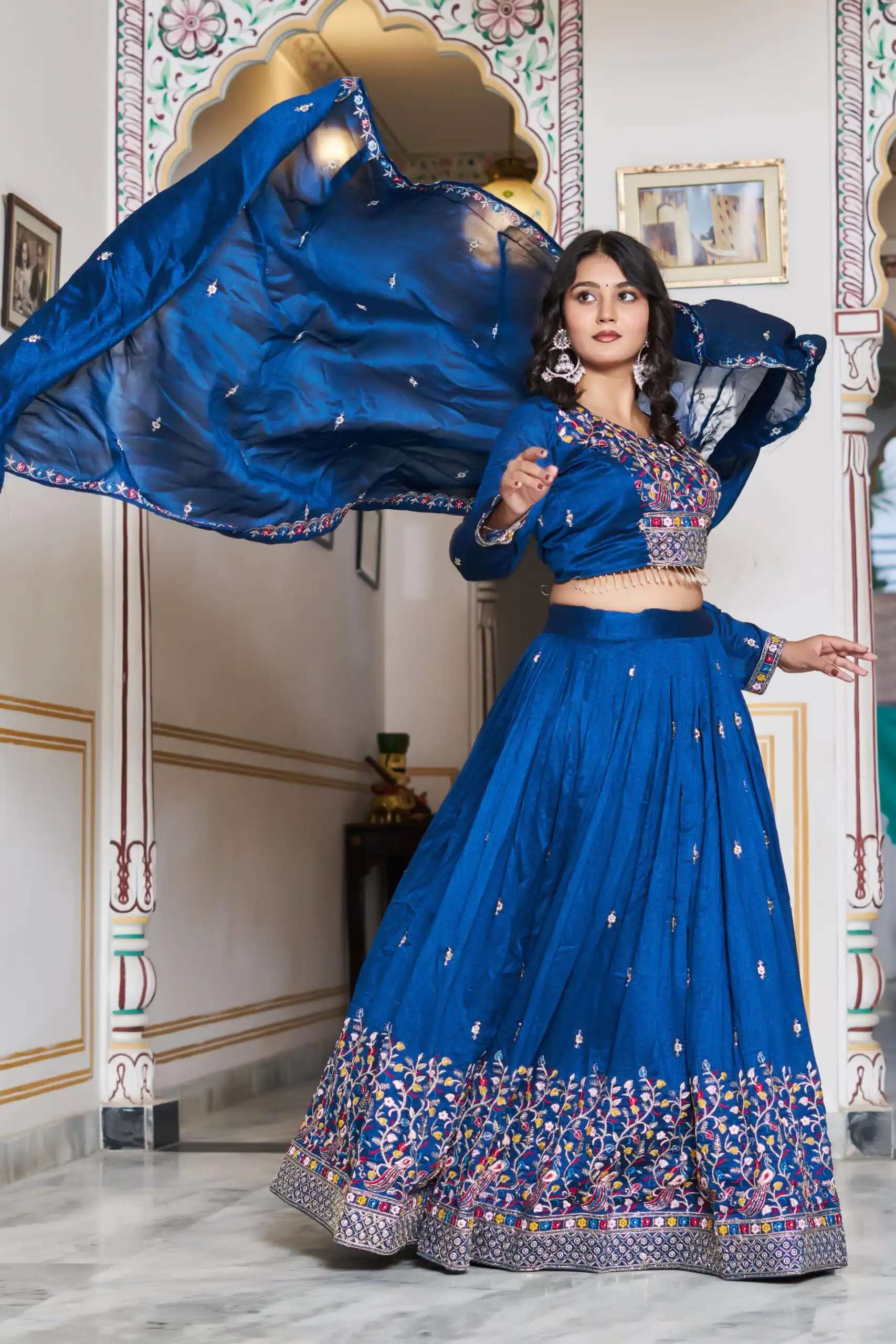 Ram 147 Blue Vichitra Silk Lehenga Choli Perfect for Wedding, Party, Ganesh Chaturthi, Housewarming, Engagement – . Introductory Price ₹3349. Delivery | Lehenga, Bollywood Lehenga, Creative Lehenga, Designer Lehenga, Embroidered Lehenga, Party Wear Lehenga