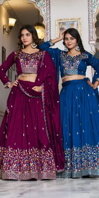 Ram 147 Blue Vichitra Silk Lehenga Choli Perfect for Wedding, Party, Ganesh Chaturthi, Housewarming, Engagement – . Introductory Price ₹3349. Delivery | Lehenga, Bollywood Lehenga, Creative Lehenga, Designer Lehenga, Embroidered Lehenga, Party Wear Lehenga