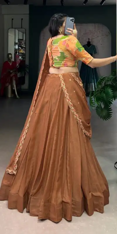 LNB 1068 Brown in Chocolate Crush Embroidery Work & Sequins Work Lehenga Choli . Available at ₹3349 only. Delivery 4-6 Working Days. Shop now. | Lehenga, Bollywood Lehenga, Creative Lehenga, Designer Lehenga, Embroidered Lehenga, Party Wear Lehenga