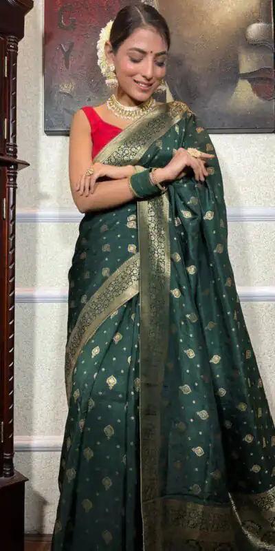 KPR 210 Green Soft Lichi Silk Saree with Lace Work & Lace Border. Special Price ₹1399. Delivery 4-6 Working Days. Shop now. | Sarees, Bollywood Sarees, Creative Sarees, Designer Sarees, Embroidered Sarees, Ethnic Saree, Modern Digital sarees, Party Wear Sarees