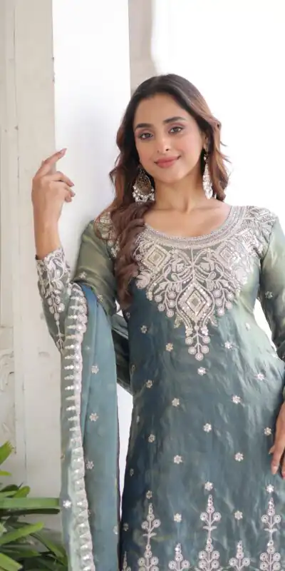 KA 1211 Grey Fandy Silk Salwar Suit Perfect for Wedding, Party, Sangeet, Haldi, Ethnic Day – . Festive Deal ₹2549. Delivery 4-6 Working Days. Shop now. | Jump Suits, Tops & Bottoms, Track Suits, Salwar suit, Casual Suits, Creative suits, Designer Suits, Palazzo Suits, Party Wear Suits, Patiala Suits, Straight Suits, Trendy Wear