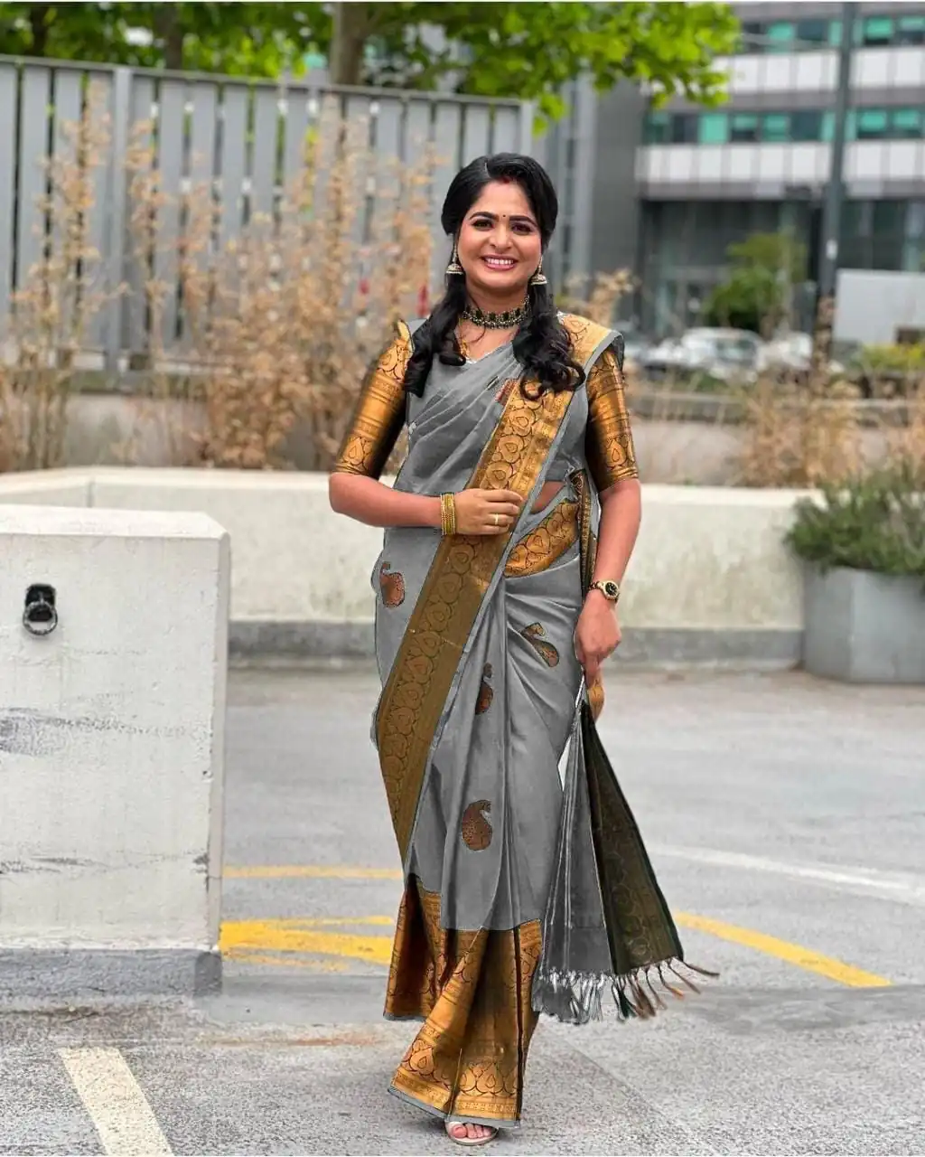 KPR 145 Grey Soft Lichi Silk Jacquard Work All Over Saree for Wedding, Party, Family Gatherings,, Pongal Introductory Price ₹1299. Delivery 4-6 Worki | Sarees, Bollywood Sarees, Creative Sarees, Designer Sarees, Embroidered Sarees, Ethnic Saree, Modern Digital sarees, Party Wear Sarees