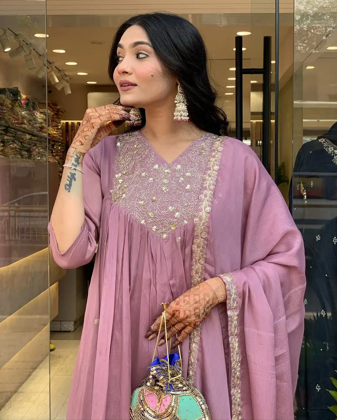 MF 819 Lavender Color Cotton Silk Salwar Suit with Mirror Work. Affordable Price ₹1699. Delivery 4-6 Working Days. Shop now. | Jump Suits, Salwar suit, Casual Suits, Creative suits, Designer Suits, Palazzo Suits, Party Wear Suits, Patiala Suits, Straight Suits