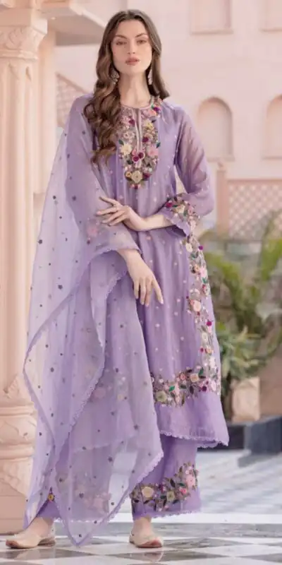 NSR 862 Lavender Faux Georgette Slawar Suit with Embroidery Work & Lace Work. Introductory Price ₹2149. Delivery 4-6 Working Days. Shop now. | Jump Suits, Tops & Bottoms, Track Suits, Salwar suit, Casual Suits, Creative suits, Designer Suits, Palazzo Suits, Party Wear Suits, Patiala Suits, Straight Suits, Trendy Wear