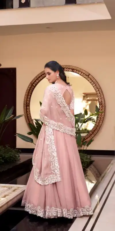 LNB 1439 Light pink Weone Silk Lehenga Choli Perfect for Wedding, Party, Diwali, Ganesh Chaturthi, Bridal Wear – . Now at just ₹3599. Delivery 4- | Lehenga, Bollywood Lehenga, Creative Lehenga, Designer Lehenga, Embroidered Lehenga, Party Wear Lehenga