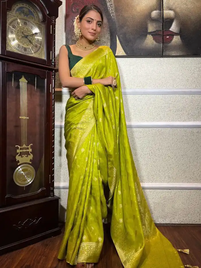KPR 210 Lime Yellow Soft Lichi Silk Saree with Lace Work & Lace Border. Special Price ₹1399. Delivery 4-6 Working Days. Shop now. | Sarees, Bollywood Sarees, Creative Sarees, Designer Sarees, Embroidered Sarees, Ethnic Saree, Modern Digital sarees, Party Wear Sarees