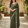 JR 658 Mahendi in Color Star Georgette ace Work & Embroidery Work Saree . Now at just ₹1699. Delivery 4-6 Working Days. Shop now. | Sarees, Bollywood Sarees, Creative Sarees, Designer Sarees, Embroidered Sarees, Ethnic Saree, Modern Digital sarees, Party Wear Sarees