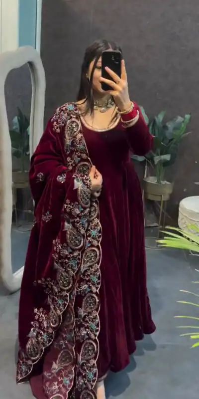 ST 1148 Maroon 9000 Velvet Salwar Suit with Embroidery Work & Lace Work. Get it for ₹2449. Delivery 4-6 Working Days. Shop now. | Jump Suits, Tops & Bottoms, Track Suits, Salwar suit, Casual Suits, Creative suits, Designer Suits, Palazzo Suits, Party Wear Suits, Patiala Suits, Straight Suits, Trendy Wear