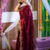 BT 3151 Maroon Fandy Satin Silk Saree with Sequins Work & Embroidery Work. Get it for ₹1949. Delivery 4-6 Working Days. Shop now. | Sarees, Bollywood Sarees, Creative Sarees, Designer Sarees, Embroidered Sarees, Ethnic Saree, Modern Digital sarees, Party Wear Sarees