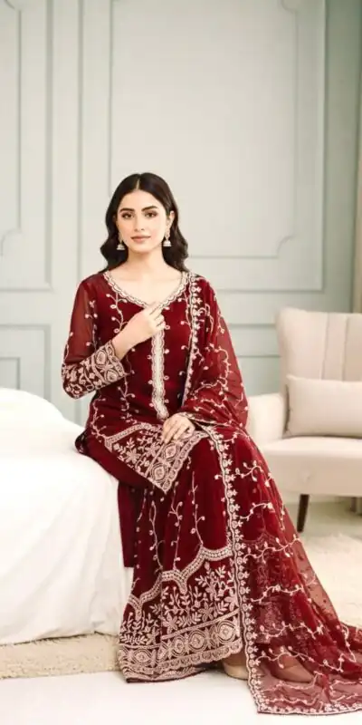 SSR 533 Maroon Color Fendy Silk Salwar Suit with Embroidery Work. Affordable Price ₹2149. Delivery 4-6 Working Days. Shop now. | Jump Suits, Salwar suit, Casual Suits, Creative suits, Designer Suits, Palazzo Suits, Party Wear Suits, Patiala Suits, Straight Suits