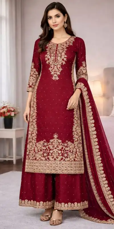 SSR 535 Maroon in Organza Silk Embroidery Work Salwar Suit . Available at ₹2399 only. Delivery 4-6 Working Days. Shop now. | Jump Suits, Tops & Bottoms, Track Suits, Salwar suit, Casual Suits, Creative suits, Designer Suits, Palazzo Suits, Party Wear Suits, Patiala Suits, Straight Suits, Trendy Wear