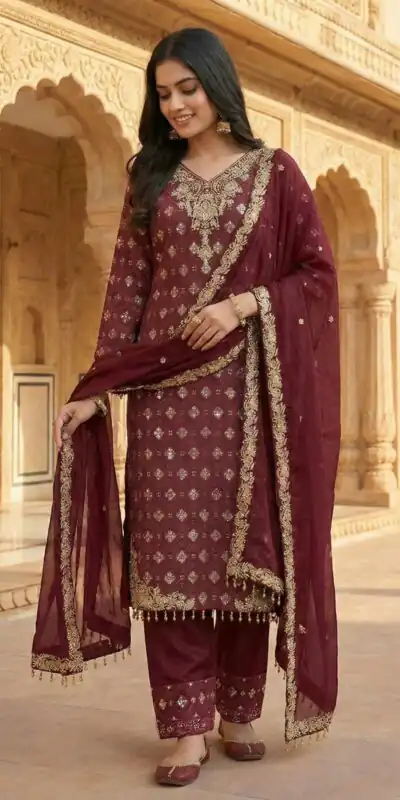 ZSR 3158 Maroon in Organza Silk Lace Work & Embroidery Work Salwar Suit . Get it for ₹2399. Delivery 4-6 Working Days. Shop now. | Jump Suits, Tops & Bottoms, Track Suits, Salwar suit, Casual Suits, Creative suits, Designer Suits, Palazzo Suits, Party Wear Suits, Patiala Suits, Straight Suits, Trendy Wear
