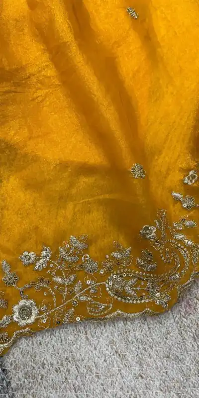 BT 3151 Mustered Fandy Satin Silk Saree with Sequins Work & Embroidery Work. Get it for ₹1949. Delivery 4-6 Working Days. Shop now. | Sarees, Bollywood Sarees, Creative Sarees, Designer Sarees, Embroidered Sarees, Ethnic Saree, Modern Digital sarees, Party Wear Sarees