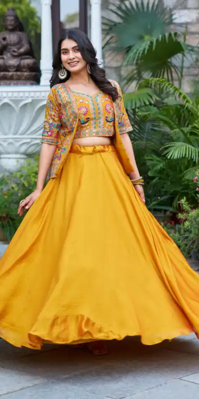Ram 142 Mustered Vichitra Lehenga Choli with Embroidery Work & Thread Embroidery. Introductory Price βΉ2549. Delivery 4-6 Working Days. Shop now. | Lehenga, Bollywood Lehenga, Creative Lehenga, Designer Lehenga, Embroidered Lehenga, Party Wear Lehenga