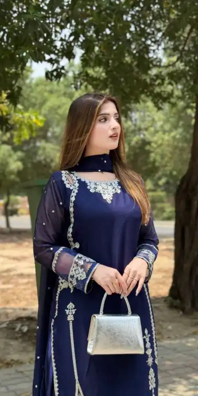 ZF 429 Navy Blue Faux Georgette Salwar Suit Perfect for Wedding, Party, Holi, Engagement, Eid – . Available at ₹1999 only. Delivery 4-6 Working Da | Jump Suits, Tops & Bottoms, Track Suits, Salwar suit, Casual Suits, Creative suits, Designer Suits, Palazzo Suits, Party Wear Suits, Patiala Suits, Straight Suits, Trendy Wear