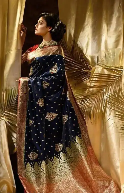 KPR 227 Navy Blue in Color Soft Lichi Silk. Lace Border & Lace Work Saree Grab it for ₹1399. Delivery 4-6 Working Days. Shop now. | Sarees, Bollywood Sarees, Creative Sarees, Designer Sarees, Embroidered Sarees, Ethnic Saree, Modern Digital sarees, Party Wear Sarees