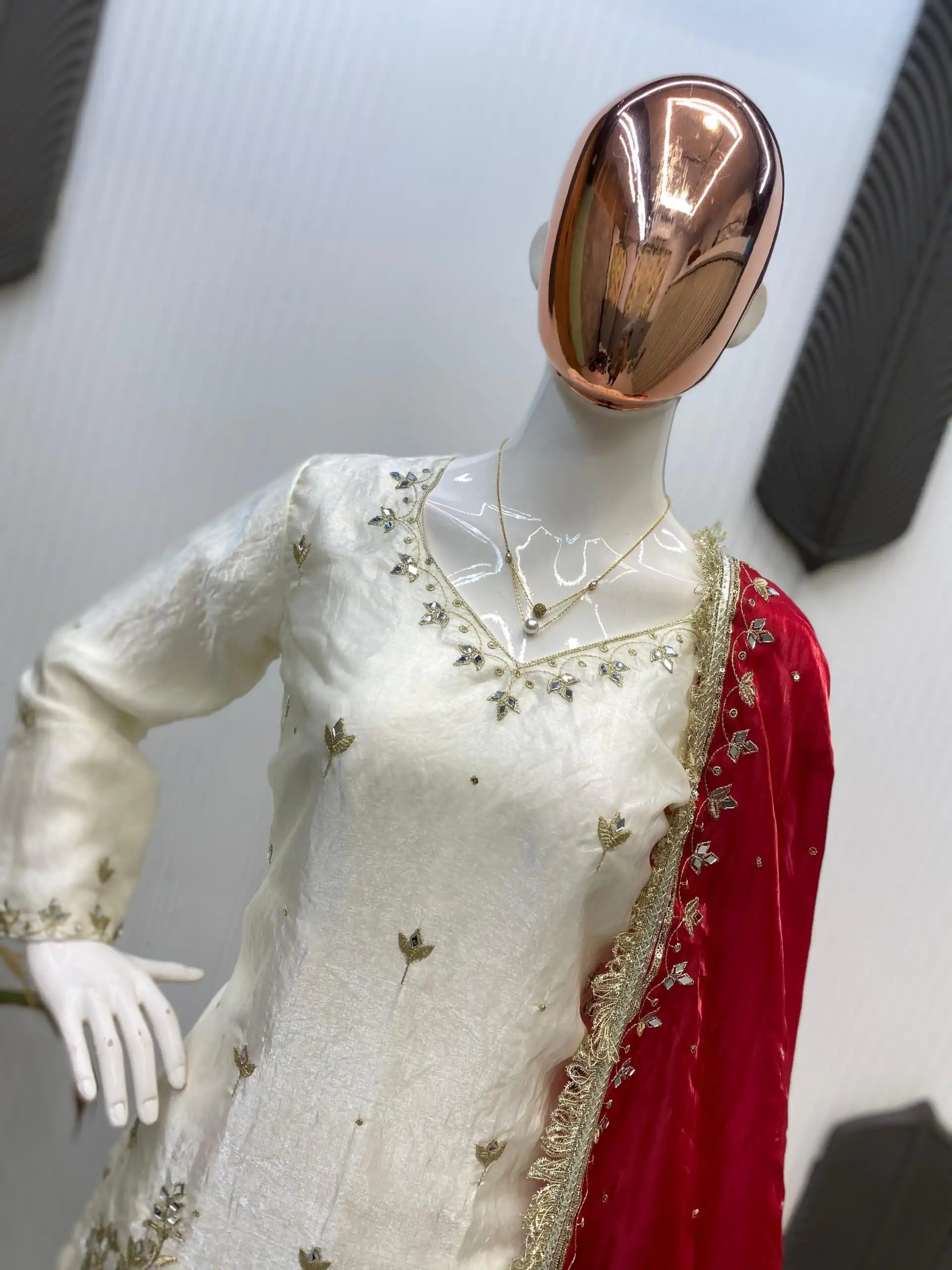 LG 1985 Off White Fandy Salwar Suit with Mirror Work & Embroidery Work. Introductory Price ₹2599. Delivery 4-6 Working Days. Shop now. | Jump Suits, Tops & Bottoms, Track Suits, Salwar suit, Casual Suits, Creative suits, Designer Suits, Palazzo Suits, Party Wear Suits, Patiala Suits, Straight Suits, Trendy Wear