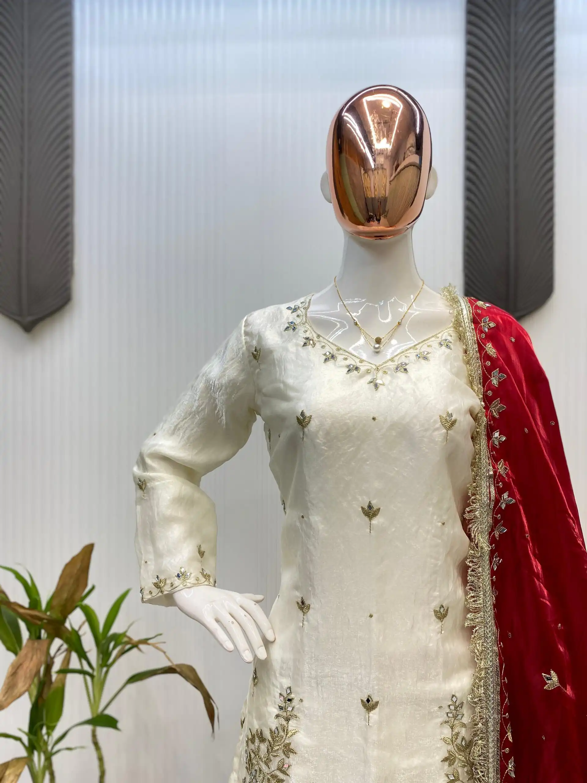 LG 1985 Off White Fandy Salwar Suit with Mirror Work & Embroidery Work. Introductory Price ₹2599. Delivery 4-6 Working Days. Shop now. | Jump Suits, Tops & Bottoms, Track Suits, Salwar suit, Casual Suits, Creative suits, Designer Suits, Palazzo Suits, Party Wear Suits, Patiala Suits, Straight Suits, Trendy Wear