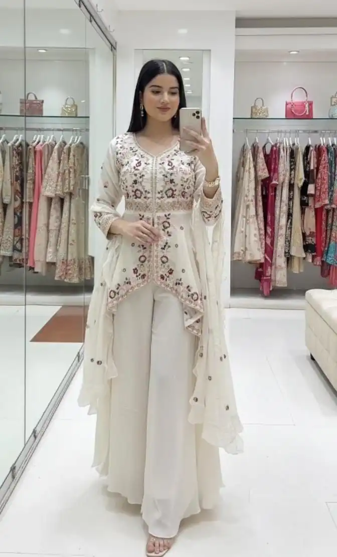 LG 2051 Off White in Rangoli Silk Embroidery Work Salwar Suit . Introductory Price ₹2549. Delivery 4-6 Working Days. Shop now. | Jump Suits, Tops & Bottoms, Track Suits, Salwar suit, Casual Suits, Creative suits, Designer Suits, Palazzo Suits, Party Wear Suits, Patiala Suits, Straight Suits, Trendy Wear
