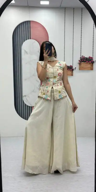 PC 451 Off White Tissue Simmer Salwar Suit with Embroidery Work. Available at ₹2549 only. Delivery 4-6 Working Days. Shop now. | Jump Suits, Tops & Bottoms, Track Suits, Salwar suit, Casual Suits, Creative suits, Designer Suits, Palazzo Suits, Party Wear Suits, Patiala Suits, Straight Suits, Trendy Wear