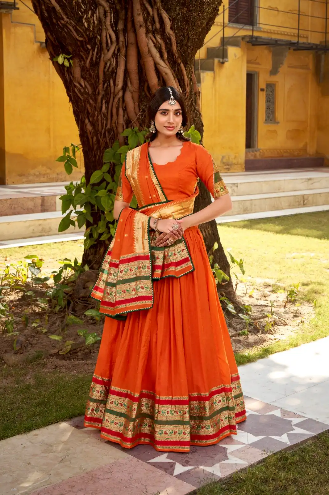 LNB 1903 Orange Pure Chanderi (Naylon) Lehenga Choli Perfect for Wedding, Party, Bridal Wear, Temple Visit, Traditional Day – . Get it for ₹2499. Delivery | Lehenga, Bollywood Lehenga, Creative Lehenga, Designer Lehenga, Embroidered Lehenga, Party Wear Lehenga