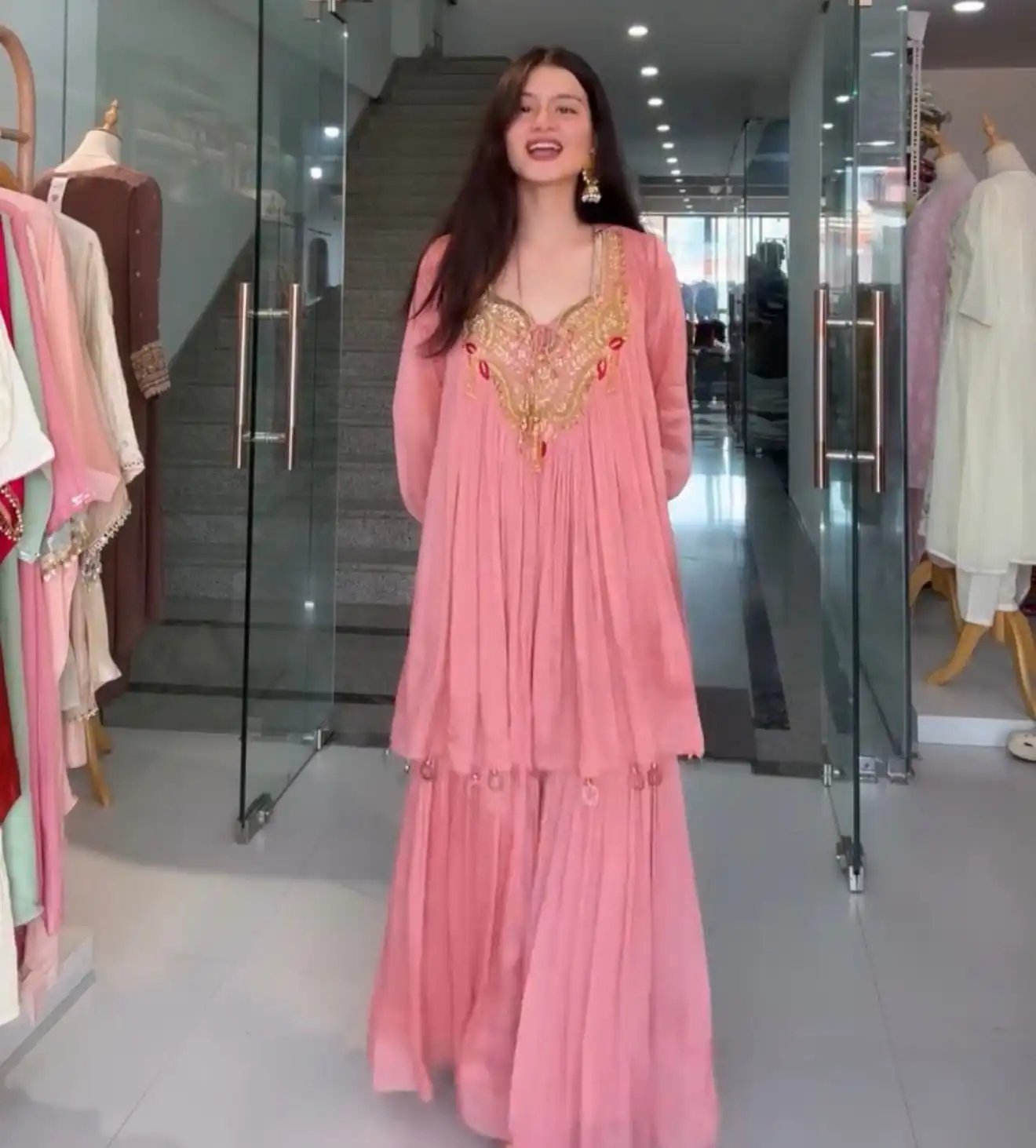 BE 434 Peach in Chinon Embroidery Work & Lace Work Salwar Suit . Affordable Price ₹1799. Delivery 4-6 Working Days. Shop now. | Jump Suits, Tops & Bottoms, Track Suits, Salwar suit, Casual Suits, Creative suits, Designer Suits, Palazzo Suits, Party Wear Suits, Patiala Suits, Straight Suits, Trendy Wear