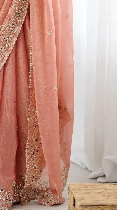 JR 645 Peach Fandy chiffon Saree Perfect for Wedding, Party, Housewarming, Durga Puja, Traditional Day – . Special Price ₹1949. Delivery 4-6 Working Day | Sarees, Bollywood Sarees, Creative Sarees, Designer Sarees, Embroidered Sarees, Ethnic Saree, Modern Digital sarees, Party Wear Sarees