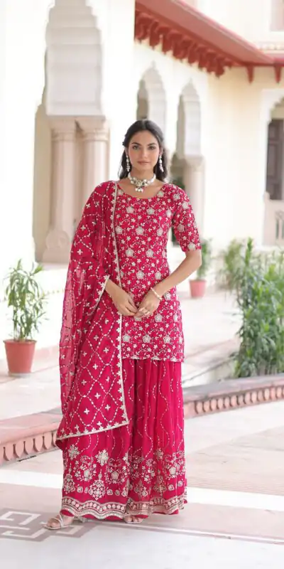 KA 1210 Pink in Georgette. Embroidery Work & Sequins Work Salwar Suit Grab it for ₹2599. Delivery 4-6 Working Days. Shop now. | Jump Suits, Tops & Bottoms, Track Suits, Salwar suit, Casual Suits, Creative suits, Designer Suits, Palazzo Suits, Party Wear Suits, Patiala Suits, Straight Suits, Trendy Wear