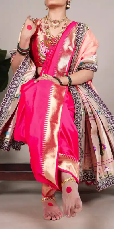 YNF 7407 Pink Color Jacquard Silk Paithani Zari Weaving Work Saree Casual, Wedding, Festive, Events . Expected Delivery 4-6 Working Days @3349/- only | Sarees, Bollywood Sarees, Creative Sarees, Designer Sarees, Embroidered Sarees, Ethnic Saree, Modern Digital sarees, Party Wear Sarees