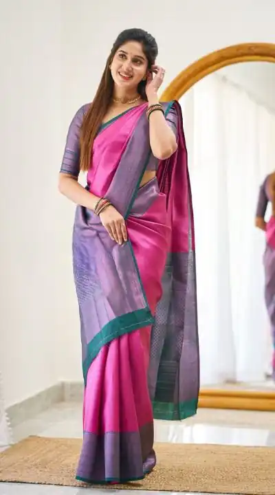 KPR 177 Pink in Soft Lichi Silk Jacquard Work Designer Work Saree . Now at just ₹1449. Delivery 4-6 Working Days. Shop now. | Sarees, Bollywood Sarees, Creative Sarees, Designer Sarees, Embroidered Sarees, Ethnic Saree, Modern Digital sarees, Party Wear Sarees
