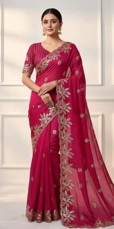 JR 656 Pink Soft Organza Silk Saree Perfect for Wedding, Party, Durga Puja, Baisakhi, Temple Visit – . Affordable Price ₹1799. Delivery 4-6 Working D | Sarees, Bollywood Sarees, Creative Sarees, Designer Sarees, Embroidered Sarees, Ethnic Saree, Modern Digital sarees, Party Wear Sarees